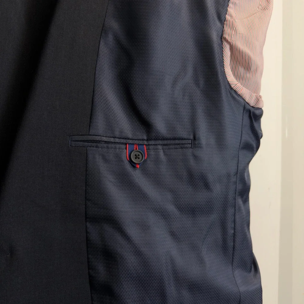 NEW IZOD Mens Suit Separate Blazer Navy Blue 2-Button Jacket 44R